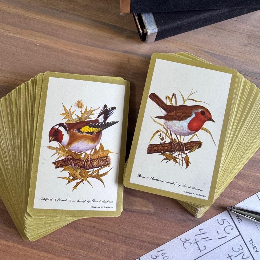 Vintage David Andrews Bird Playing Cards | Robin & Goldfinch Double Deck Set Art